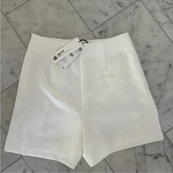 Zara White High Waist Women's Shorts M - Picture 6 of 6